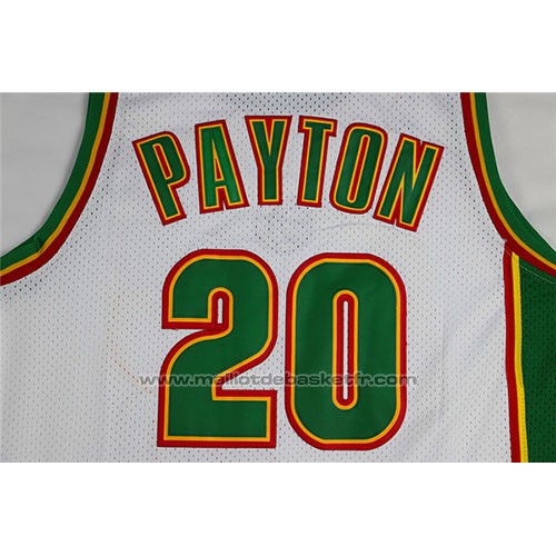 Maillot Historic Retro Seattle SuperSonics Gary Payton #20 Blanc